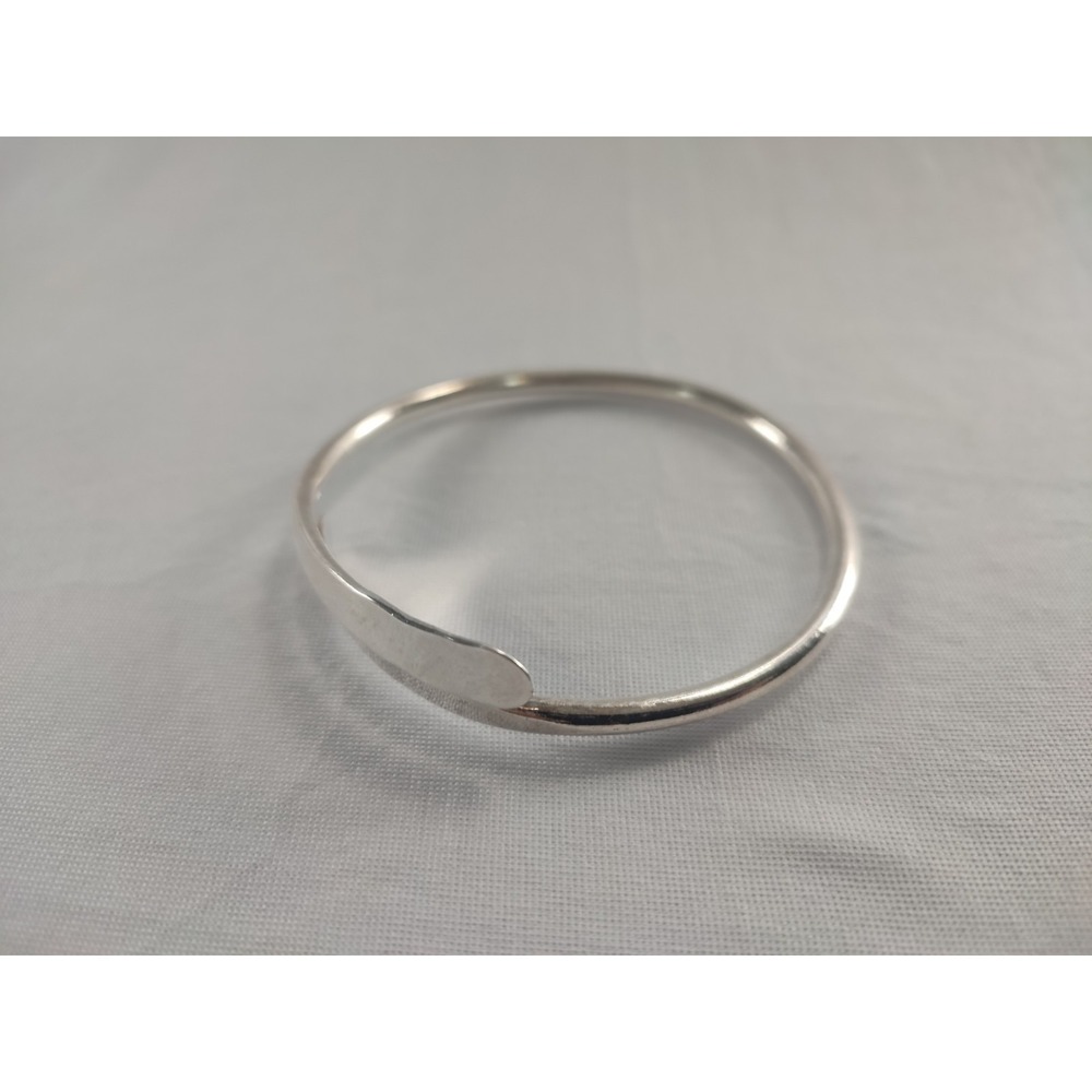 925 Sterling Silver Wrap Bangle Bracelet 19.38g Heavy Bypass Polished Minimal